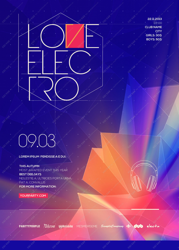 科技感多边形海报模板