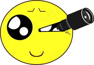 看望远镜卡通图片