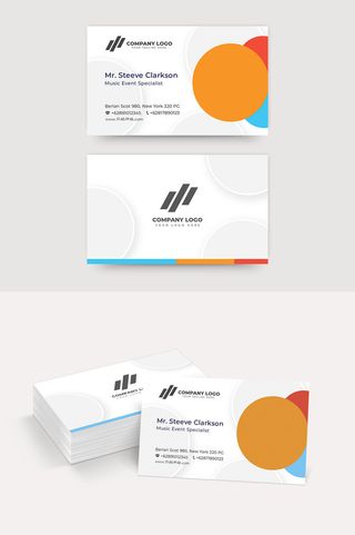 表演者  访问  商务  彩色  现代 名片  模板  psd