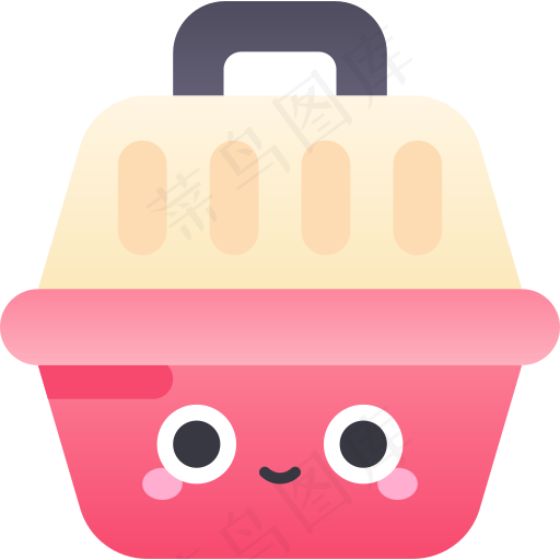 卡通宠物箱元素图标免扣