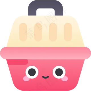 卡通宠物箱元素图标免扣