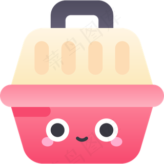 卡通宠物箱元素图标免扣