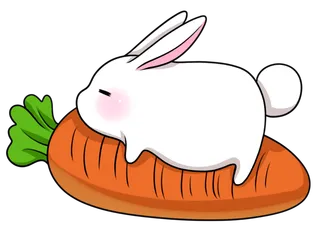 抱胡萝卜葛优瘫小白兔子懒素材免扣