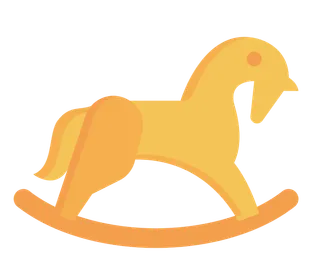 木马玩具剪贴画儿童节幼儿园插画