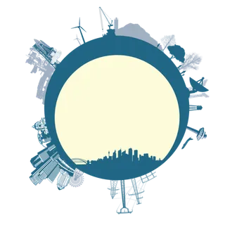 深绿色卡通球体边框