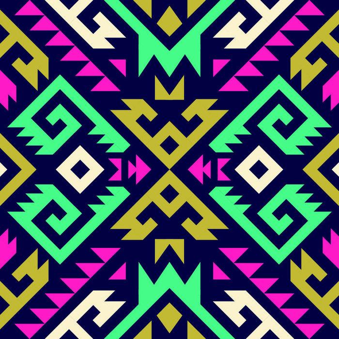 少数民族藏族特色花纹波西米亚风纹理背景图案设计AI矢量图片素材