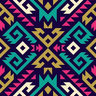 少数民族藏族特色花纹波西米亚风纹理背景图案设计AI矢量图片素材