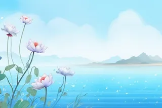 水墨大气国风荷花荷叶背景