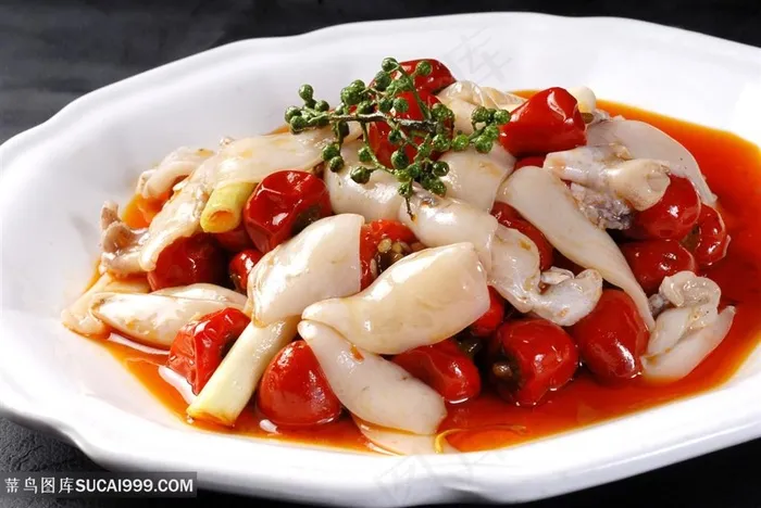 泡椒墨鱼仔中华美食摄影图