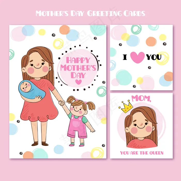 母亲节节日祝福 ai矢量模版下载