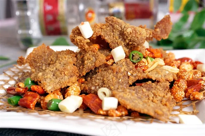 脆椒牛排美食素材