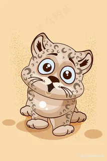 矢量可爱小花豹插画