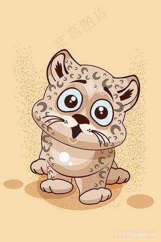 矢量可爱小花豹插画