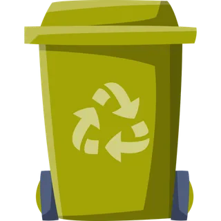 方顶绿色垃圾桶图标