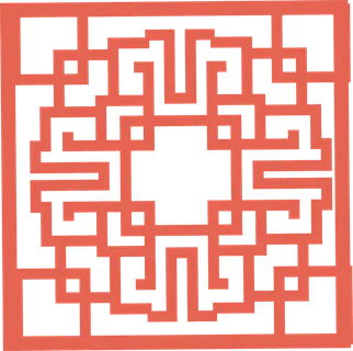 简约风中式传统图案窗花贴画镂空窗户瓷砖PNG免扣图片素材 (104)