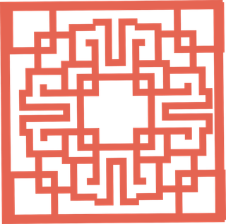 简约风中式传统图案窗花贴画镂空窗户瓷砖PNG免扣图片素材 (104)