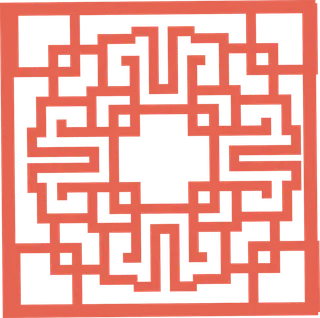 简约风中式传统图案窗花贴画镂空窗户瓷砖PNG免扣图片素材 (104)