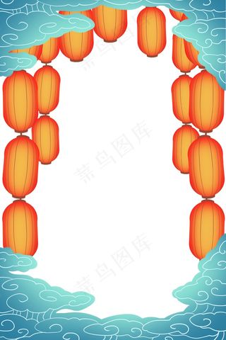 国潮手绘相框psd分层模板