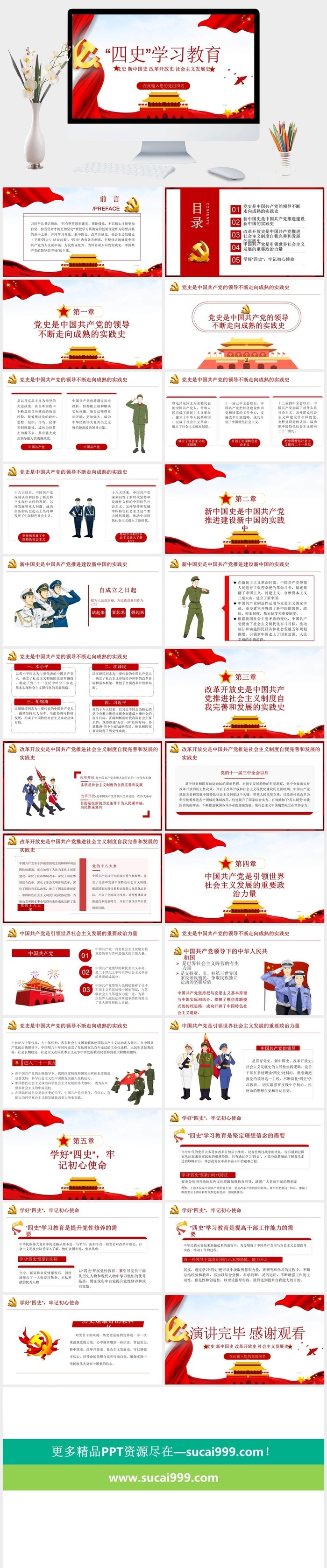 四史学习教育培训PPT模板