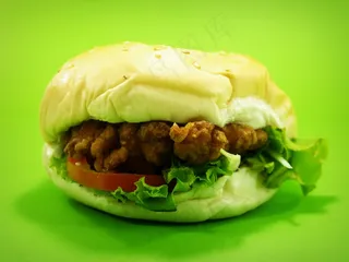 美味夹肉汉堡图片