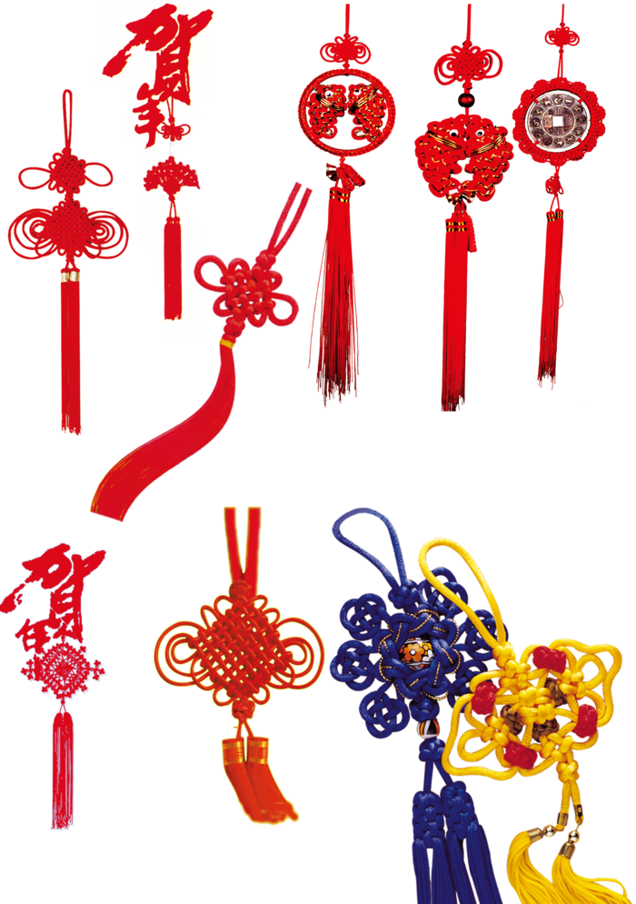 红色平安结中国结免扣素材