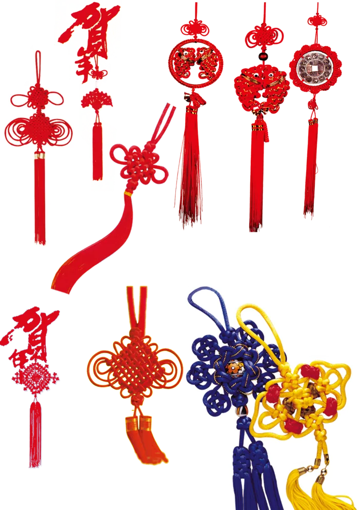 红色平安结中国结免扣素材