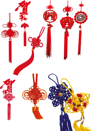 红色平安结中国结免扣素材