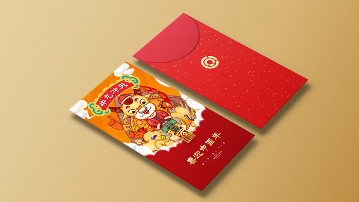 新年红包智能贴图VI样机展示