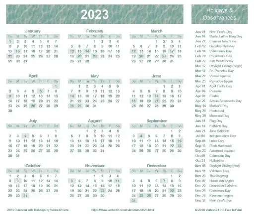 2023 年日历 PNG免抠(1032x868)