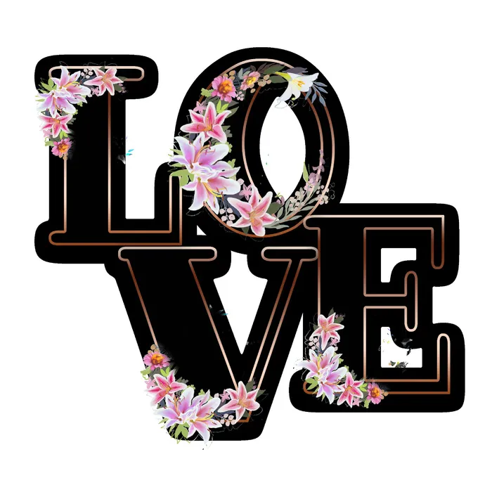 设计love字装饰情人节psd模版下载
