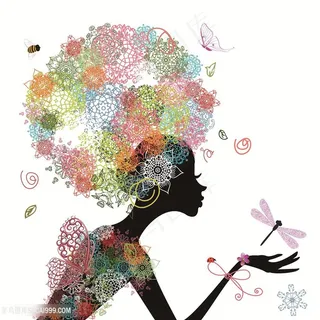 花仙子蜻蜓艺术插画