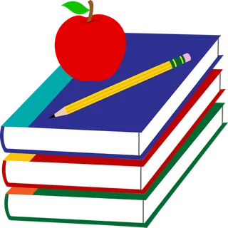 书本素材堆叠苹果铅笔少儿兴趣班