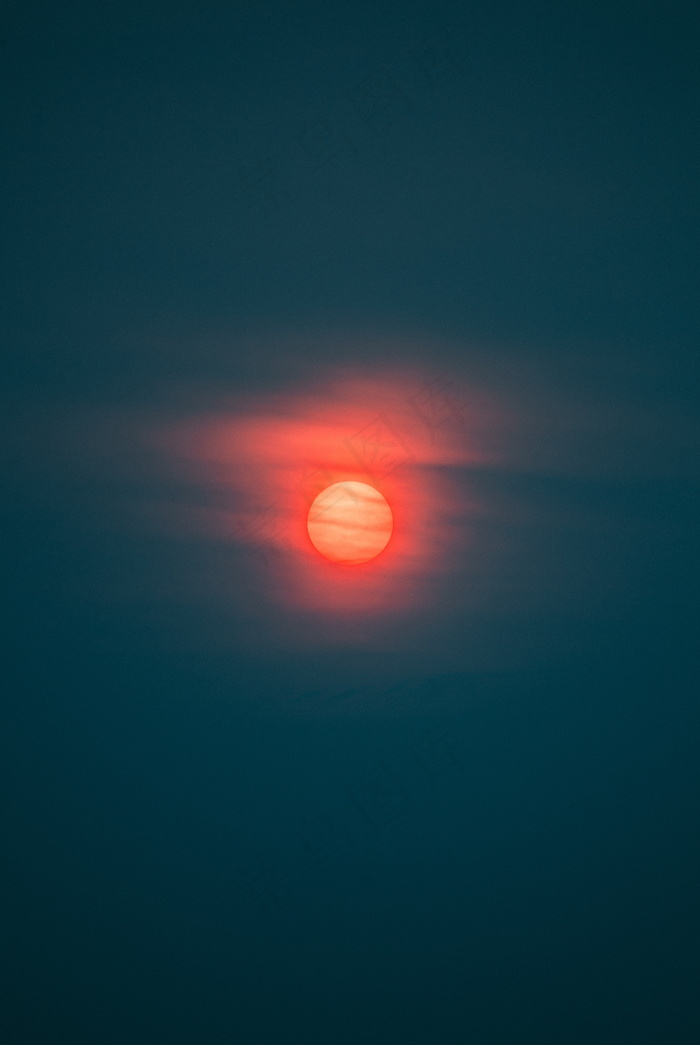 红色夕阳图片素材