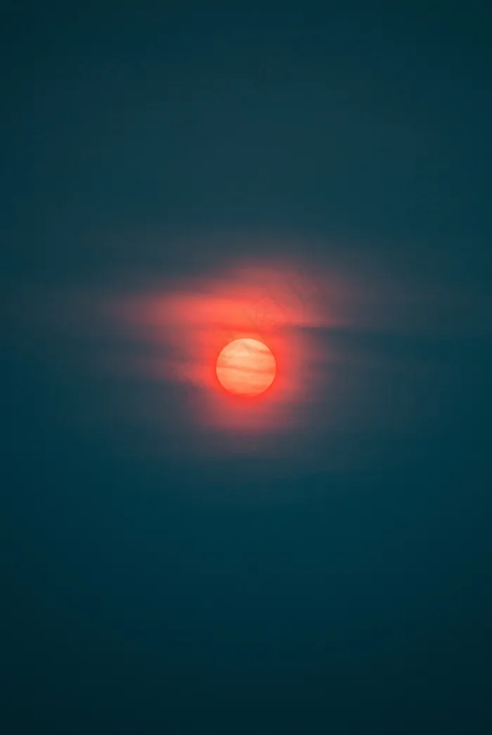 红色夕阳图片素材