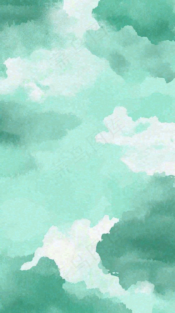 意境绿色水墨纹理背景