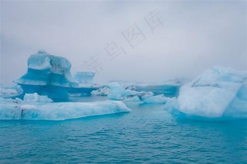 南极大海冰山风景
