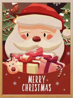 圣诞节插画圣诞老人和礼物