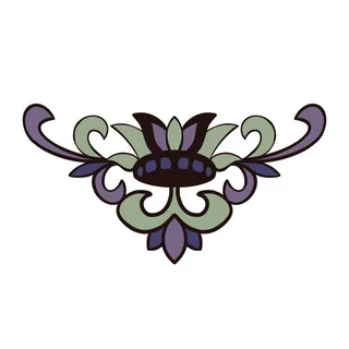 复古中国风国潮敦煌花纹花草插画手绘装饰小元素PSD素材