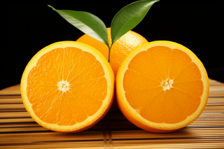 摆放的切片橙子水果摄影图