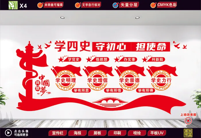 学四史文化墙(含上墙效果)