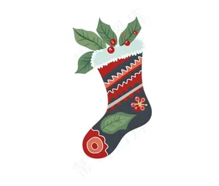 圣诞袜子卡通免抠