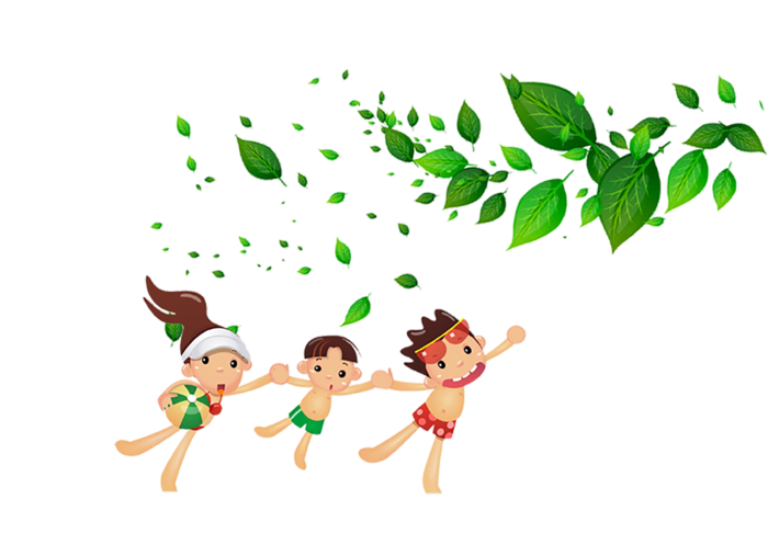 卡通孩子玩耍