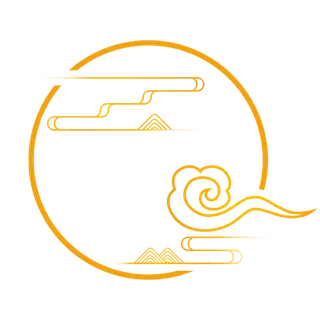 中国风中式传统祥云图案国潮古风边框云纹装饰元素PNG免抠素材图