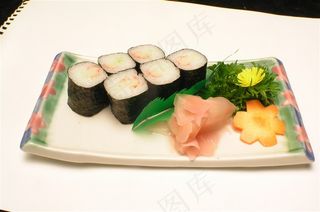 蟹柳寿司卷美食素材图片