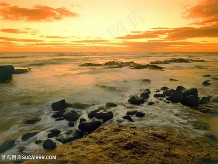 黄昏沙滩美景壁纸