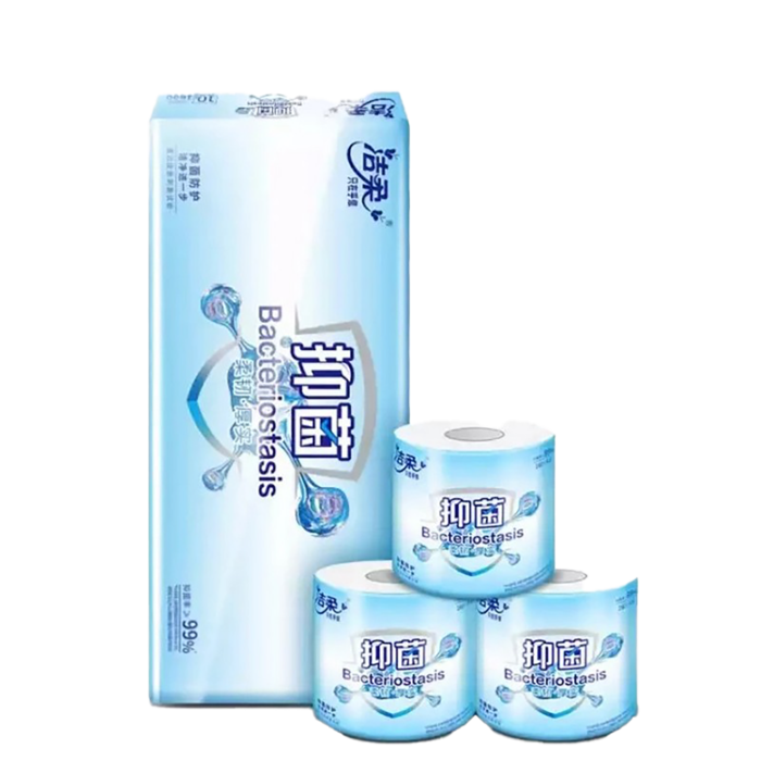 洁柔 高端抑菌卷纸卫生纸4层 160gx10卷超市商品白底图免抠实物摄影png格式图片透明底