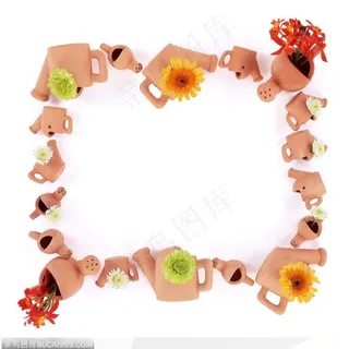 相框边框-小巧工具上的鲜花