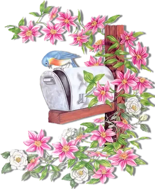 花环鸟窝卡通简笔春季装饰谷雨