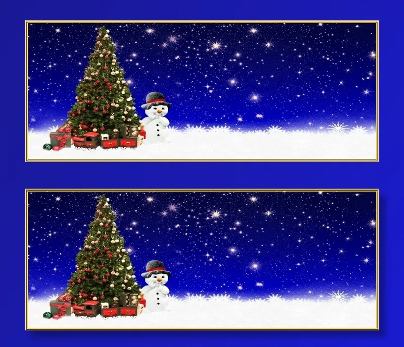 圣诞节雪花风景装饰背景墙