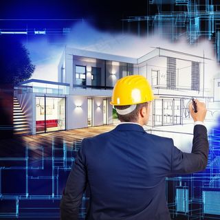 商务图纸工程师设计特写